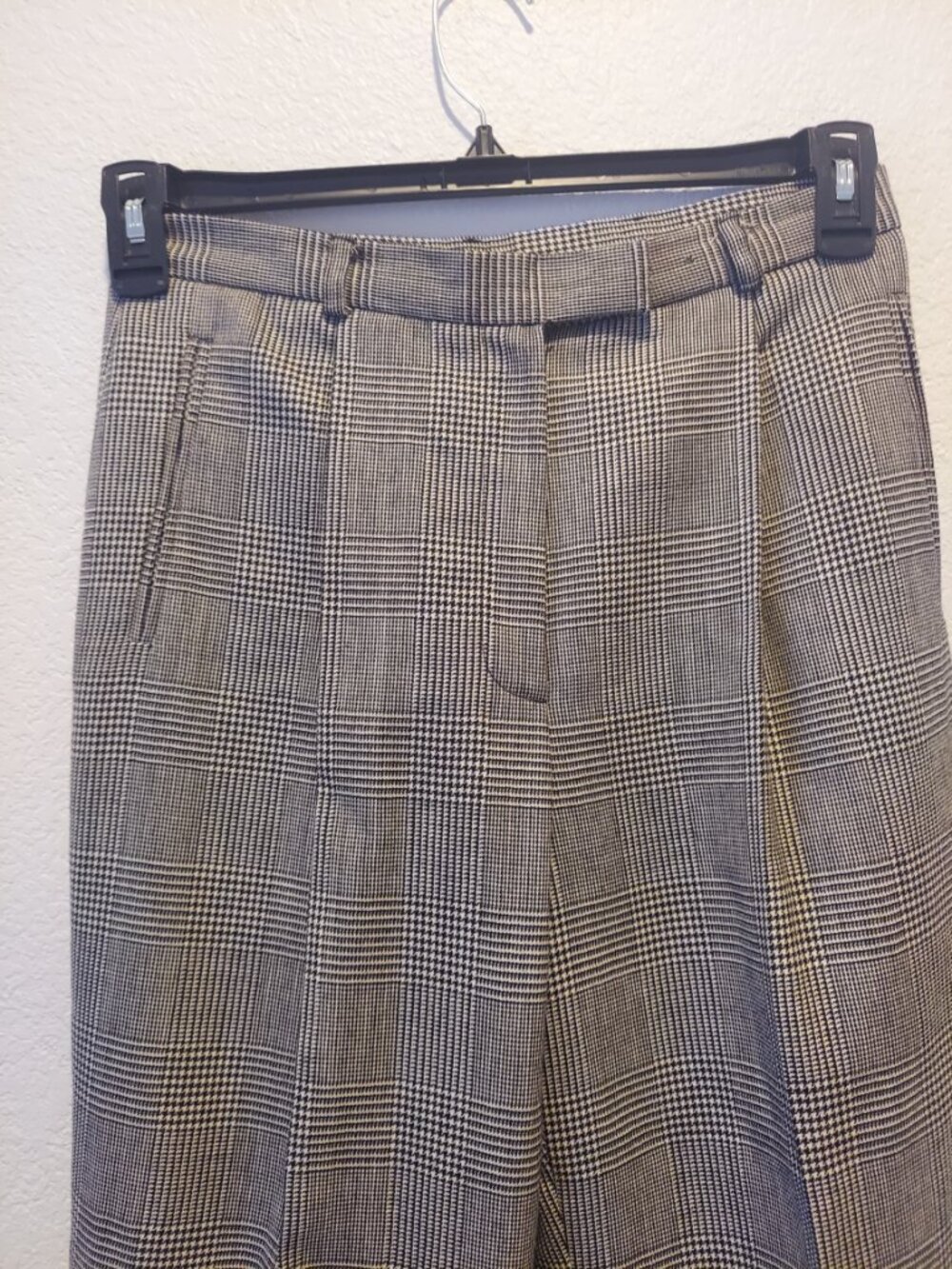 Vintage Lauren Ralph Lauren 100% Wool Trousers - Glen Plaid Pleated Dress Pants - Picture 4 of 12